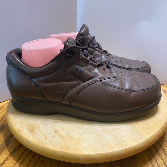 SAS Time Out Brown Leather Tripad Comfort Diabetic Walking Oxfords Men's Sz 10 - Picture 3 of 11